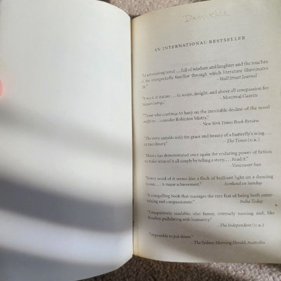 4/$20‎ A Fine Balance by Rohinton Mistry - Paperback - Picture 5 of 5